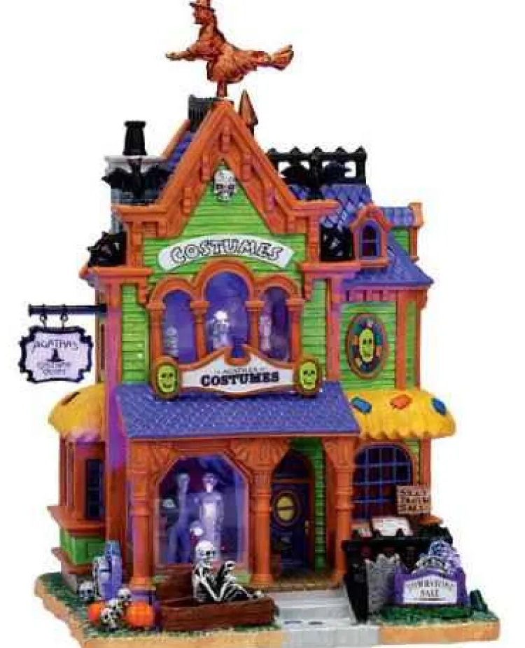 Lemax 75494 - Agatha's Costume Crypt, With Adaptor (No Color Box) - Spooky Town Halloween Village Houses & Buildings