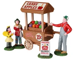 Lemax 22108 - Candy Apple Cart, Set Of 5 - Spooky Town Halloween Village Figurines