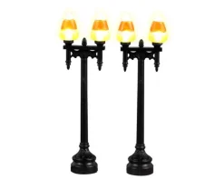 Lemax 34071 - Candy Corn Street Light, Set Of 2, Battery-Operated (4.5-Volt) - Spooky Town Accessories