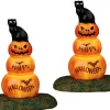 Lemax 24939 - Cat And Pumpkin, Set Of 2, Battery-Operated (4.5-Volt) - Spooky Town Halloween Village Accessories