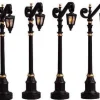 Lemax 54313 - Colonial Street Lamp, Set Of 4 (4.5V) - Christmas Village Misc. Accessories