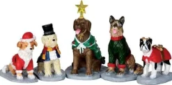 Lemax 32126 - Costumed Canines, Set Of 5 - Christmas Village Figurines