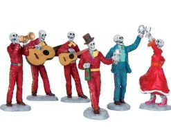 Lemax 52309 - Fiesta De Los Muertos, Set Of 6 - Spooky Town Figurines