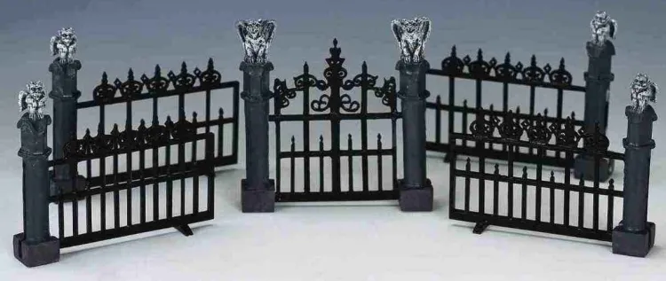 Lemax 44139 - Gargoyle Fence, Set Of 5 - Spooky Town Halloween Village Accessories