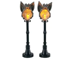 Lemax 14829 - Gargoyle Lamp Post, Set Of 2, Battery-Operated (4.5V) - Spooky Town Accessories