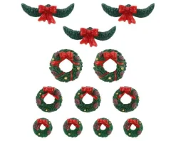 Lemax 04802 - Garland And Wreaths, Set Of 12 - Misc. Accessories