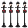 Lemax 64498 - Gas Lantern Street Lamp, Set Of 4, Battery-Operated (4.5V) - Christmas Village Misc. Accessories