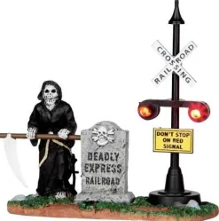 Lemax 44746 - Grim Railway Switchman, Battery-Operated (4.5-Volt) - Spooky Town Halloween Village Accessories
