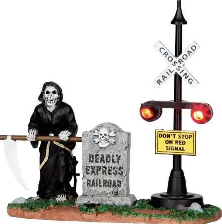 Lemax 44746 - Grim Railway Switchman, Battery-Operated (4.5-Volt) - Spooky Town Halloween Village Accessories