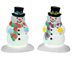 Lemax 24965 - Holly Hat Snowman, Set Of 2, Battery-Operated (4.5-Volt) - Electrical Accessories