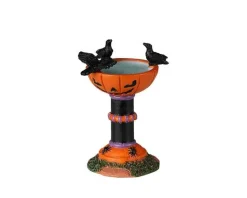 Lemax 24943 - Jack-O-Lantern Birdbath - Spooky Town Halloween Village Accessories