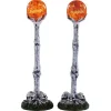 Lemax 94490 - Lighted Lantern Bone Post, Set Of 2, Battery-Operated (4.5-Volt) - Spooky Town Accessories