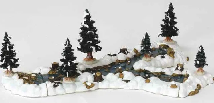 Lemax 13367 - Mill Stream Fork, Set Of 10 - Christmas Village Landscape Items