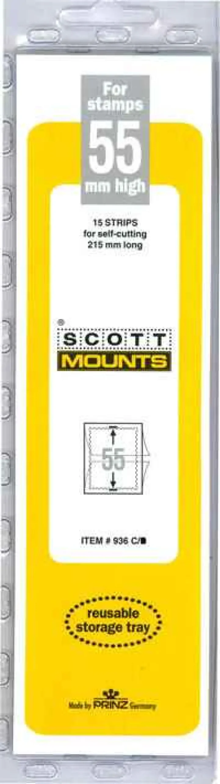 Scott 55 Mm X 215 Mm Strip Clear Mount (15 Mounts)