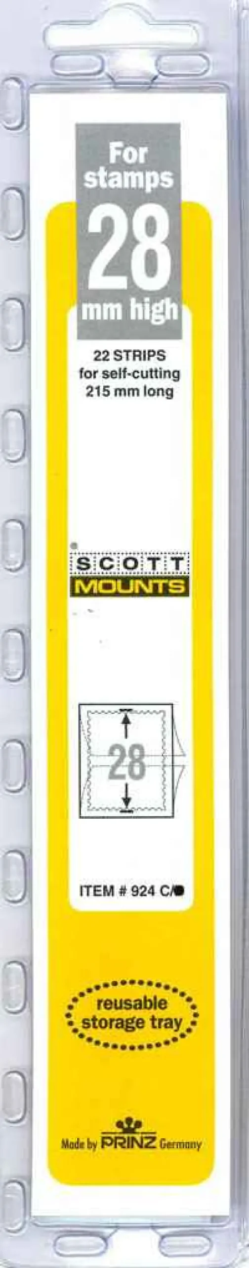 Scott 28 Mm X 215 Mm Strip Clear Mount (22 Mounts)
