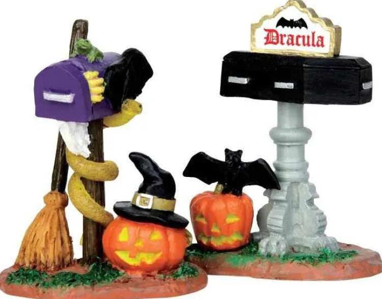 Lemax 44740 - Monster Mailboxes, Set Of 2 - Spooky Town Halloween Village Accessories