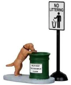 Lemax 14364 - No Littering, Set Of 2 - Christmas Village Misc. Accessories