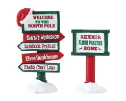 Lemax 74325 - North Pole Signs, Set Of 2 - Misc. Accessories