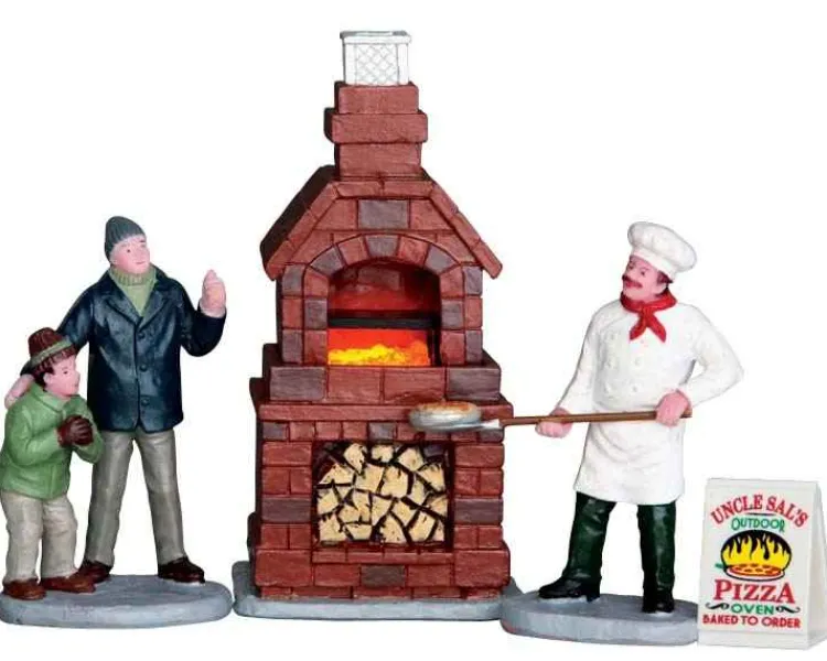 Lemax 64066 - Outdoor Pizza Oven, Set Of 4, Battery-Operated (4.5 Volts) - Misc. Accessories