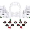 Lemax 04233 - Plastic Arbor & Picket Fences With Decorations, Set Of 20 - Christmas Village Accessories