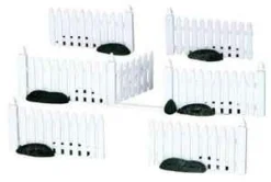Lemax 14388 - Plastic Picket Fence, Set Of 7 - Christmas Village Misc. Accessories