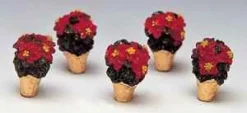 Lemax 34970 - Poinsettias, Set Of 5 - Christmas Village Misc. Accessories