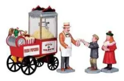 Lemax 02832 - Popcorn Seller, Set Of 4 - Christmas Figurines