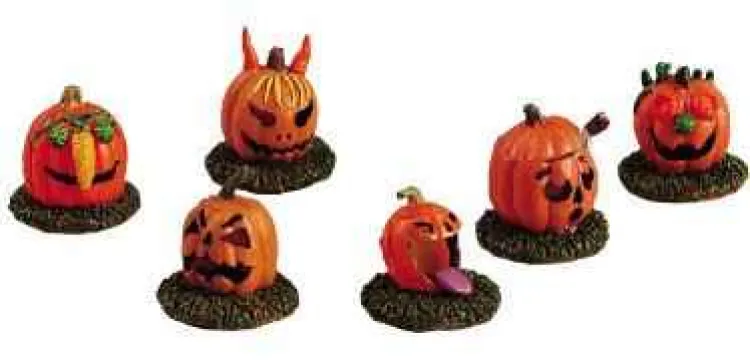 Lemax 52117 - Pumpkin People, Set Of 6 - Spooky Town Halloween Village Figurines