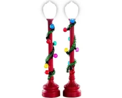 Lemax 74229 - Red Globe Street Lamp, Set Of 2, Battery-Operated (4.5V) - Misc. Accessories