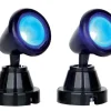 Lemax 54945 - Round Spot Light, Blue, Set Of 2, Battery-Operated (4.5V) - Electrical Accessories