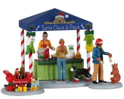 Lemax 23606 - Santa Claws & Paws, Set Of 3 - Table Pieces