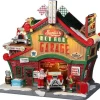 Lemax 25863 - Santa's Hot Rod Garage, With 4.5-Volt Adaptor - Santa's Wonderland Christmas Village Houses & Buildings