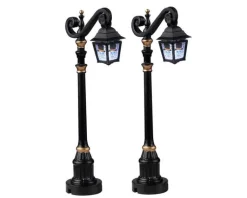 Lemax 24987 - Skeleton Deco Lamp, Set Of 2, Battery-Operated (4.5-Volt) - Spooky Town Halloween Village Accessories