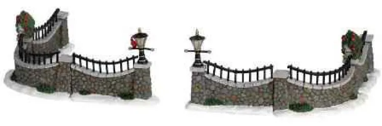 Lemax 63576 - Stone Wall, Set Of 6 - Christmas Village Table Pieces