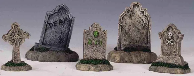 Lemax 44145 - Tombstones, Set Of 5 - Spooky Town Halloween Village Accessories