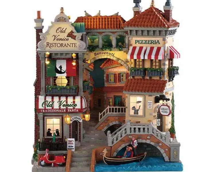 Lemax 85318 - Venice Canal Shops, Battery-Operated (4.5-Volt) - Facades