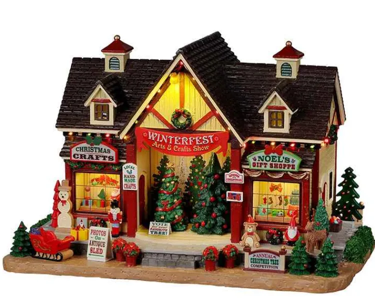 Lemax 25865 - Winterfest Arts & Crafts Show, With 4.5-Volt Adap - Caddington Village Christmas Houses & Buildings