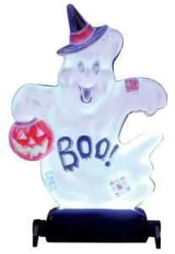Lemax 14353 - Yard Light - "Boo!" Ghost, Battery-Operated (4.5V) - Spooky Town Halloween Village Accessories
