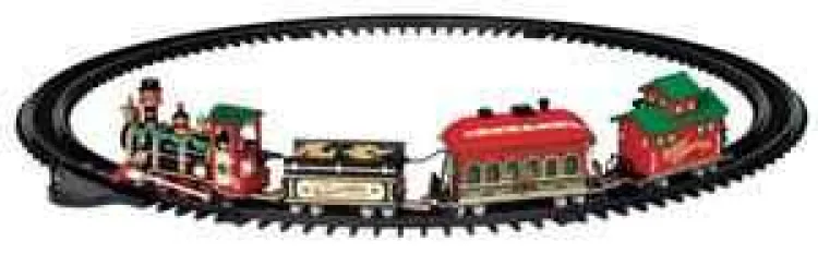 Lemax 24472 - Yuletide Express, Set Of 16, Battery-Operated - Christmas Village Trains & Vehicles