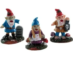 Lemax 82569 - Zombie Garden Gnomes, Set Of 3 - Spooky Town Figurines